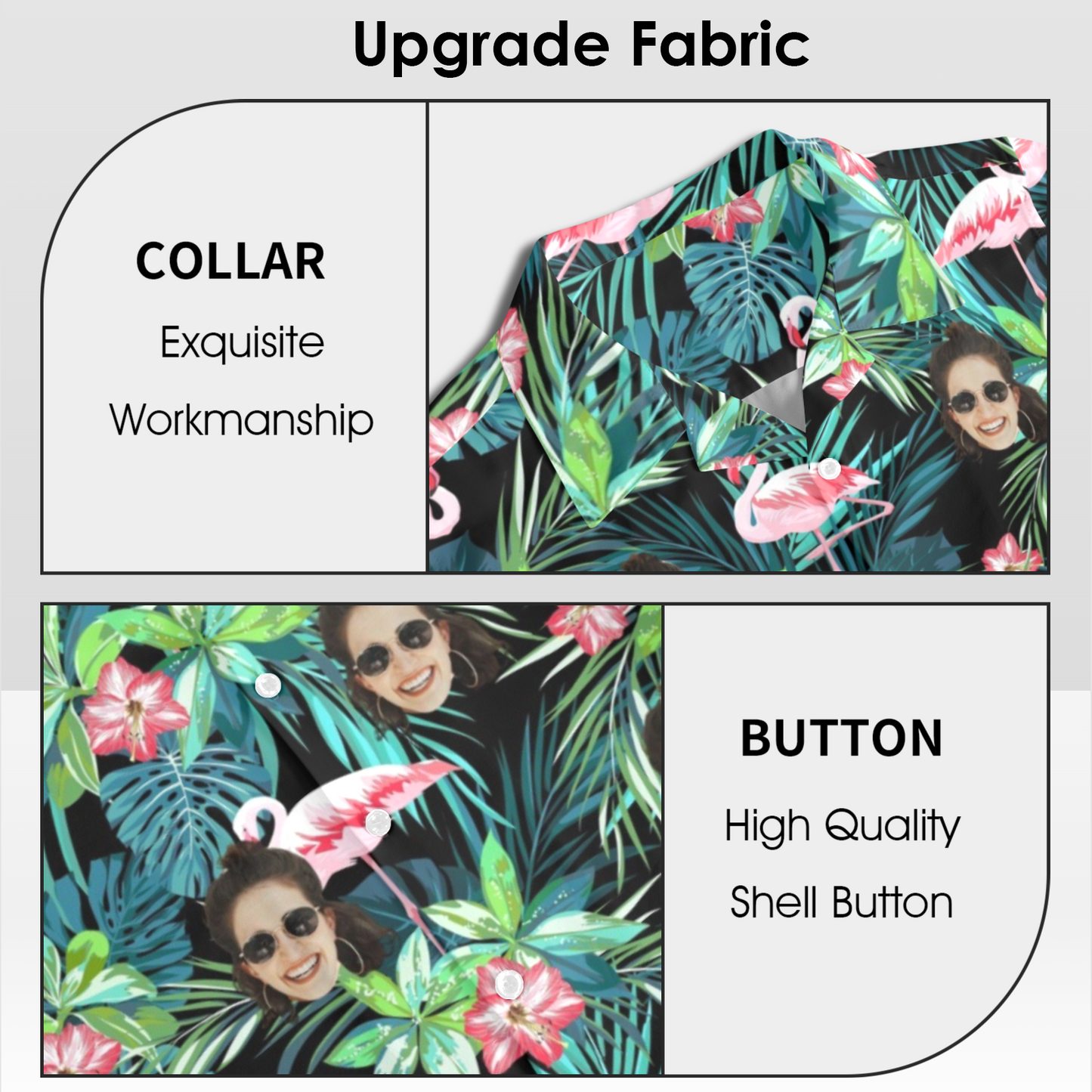 Custom Face Flamingo Hawaiian Shirt | Personalized Tropical Aloha Shirt for Men & Women