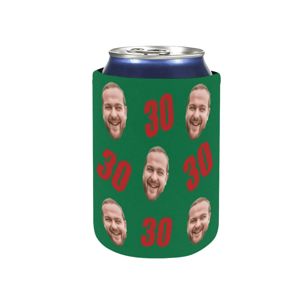 Personalized Face&Age Can Cooler | Custom Neoprene Koozies Non Slip for Beer Cans&Bottles Funny Birthday Party Favors