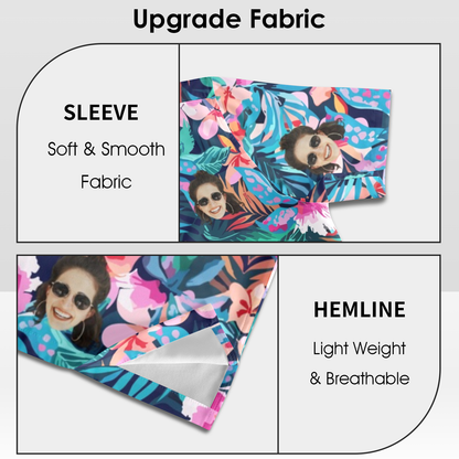 Hot Recommend Custom Face Sea Flower Hawaiian Shirt | Personalized Tropical Aloha Shirt