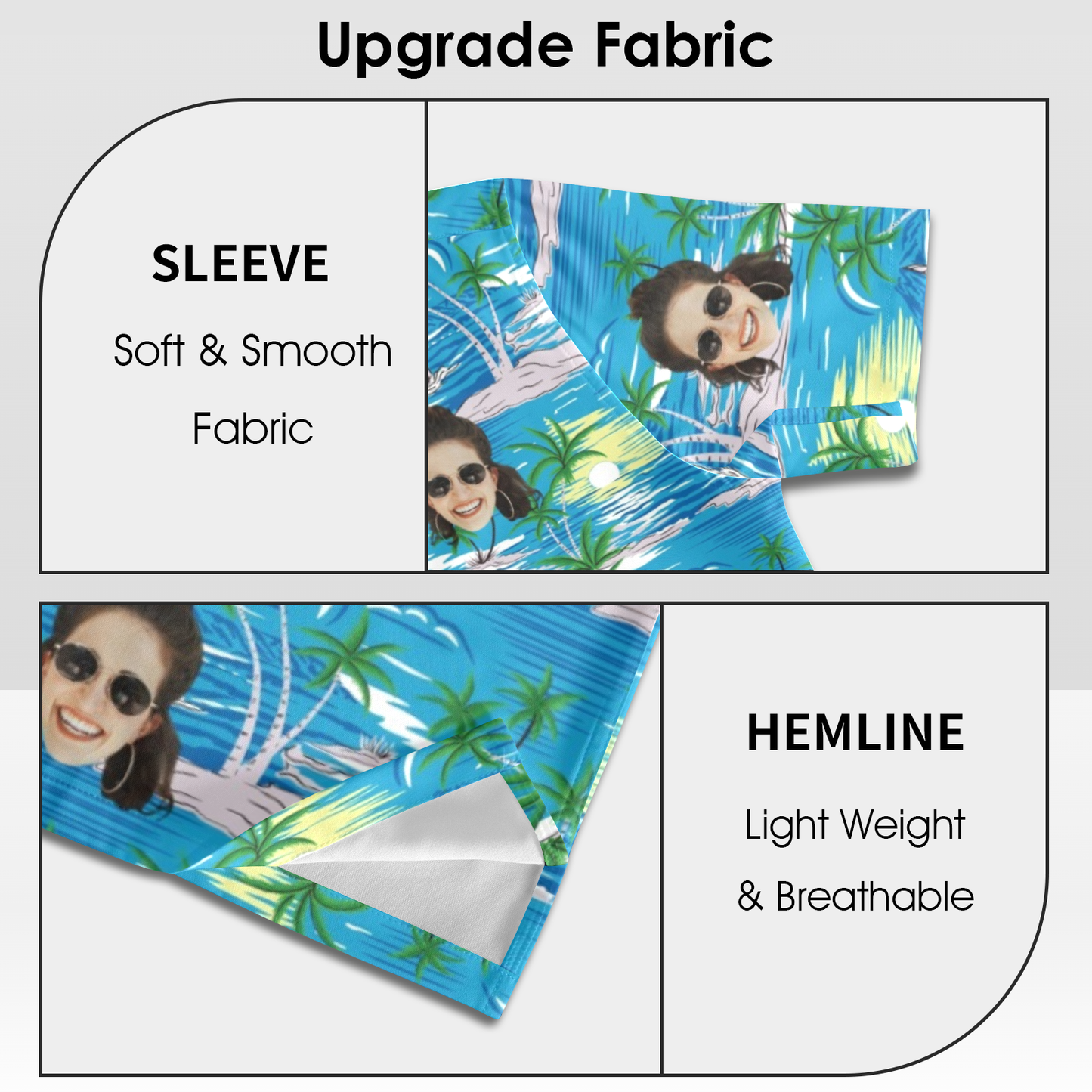 Custom Face Blue Sea&Island Hawaiian Shirt | Personalized Tropical Aloha Shirt For Vacation/Holiday