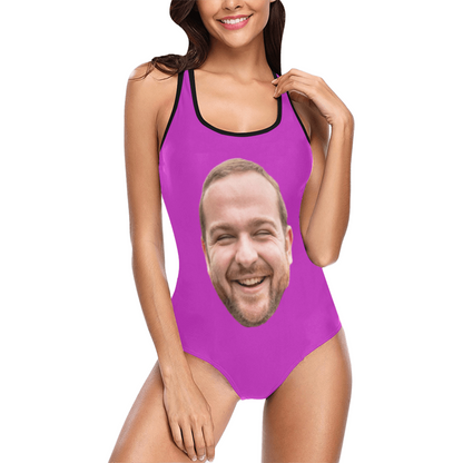 Custom Multi Color Face Swimsuit | Unique Women's Tank Top One Piece Bathing Suit Bachelor Party