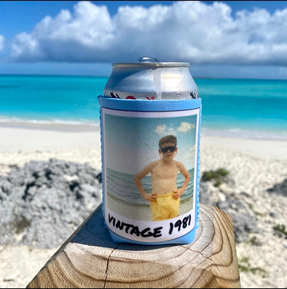 Personalized Vintage Photo Can Cooler | Custom Neoprene Koozies Non Slip for Beer Cans&Bottles Funny Anniversary/Birthday Gift