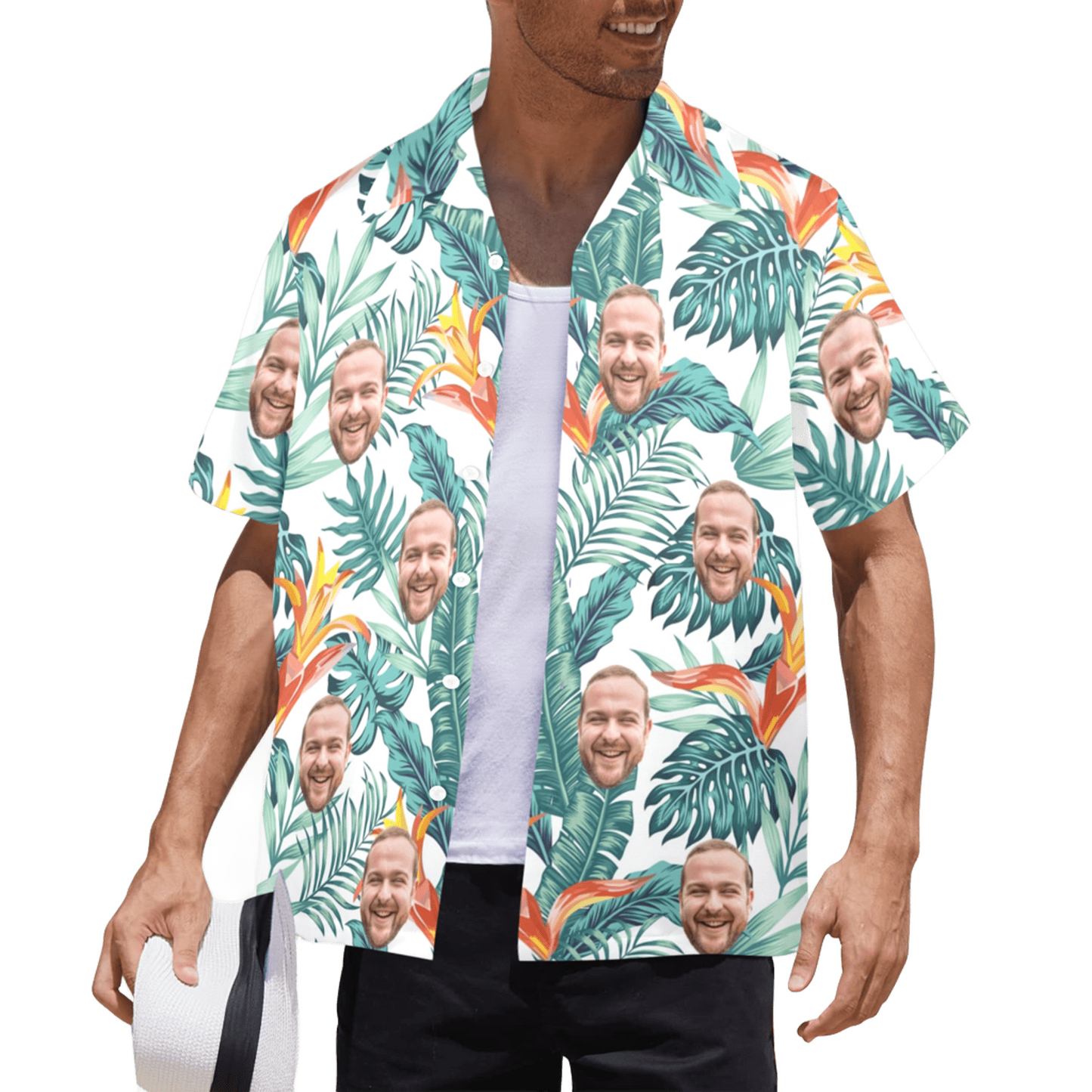 Custom Face seaweed Hawaiian Shirt | Personalized Tropical Summer Shirt Vacation Party Gift