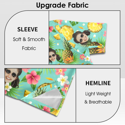 Custom Face Pineapple Hawaiian Shirt | Personalized Tropical Aloha Shirt For Summer Vacation