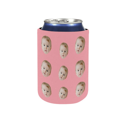 Personalized Face Can Cooler | Custom Neoprene Koozies Non Slip for Beer Cans&Bottles Funny Party Favors