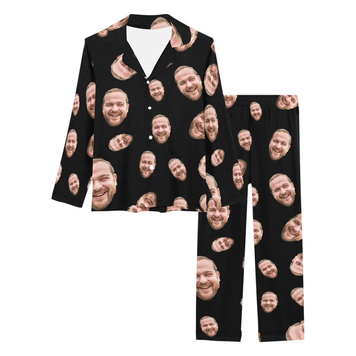 Custom Face Multi-Color Pajamas | Personalized Women's Long Pajama Set Party Gift