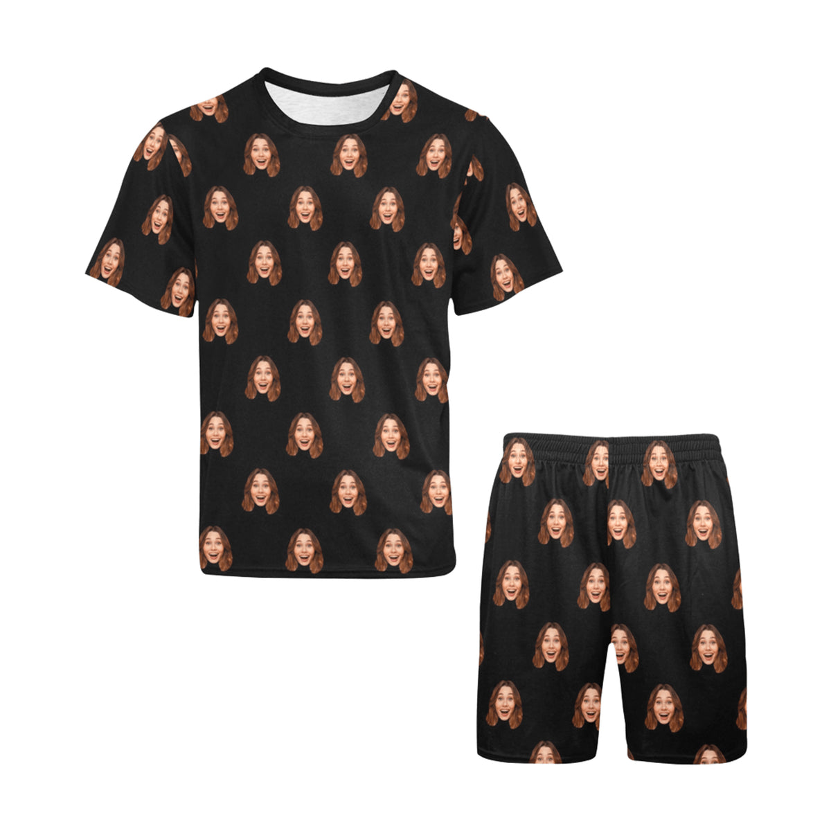 Custom Husband/Boyfriend Face Pajamas | Personalized Men's Short Pajama Set Birthday Gift