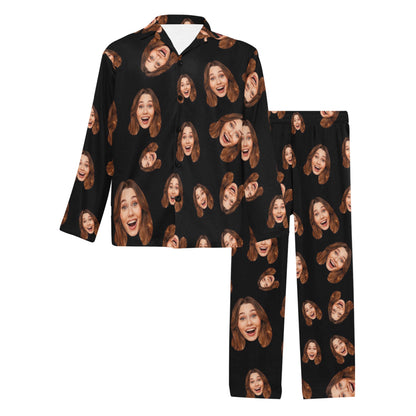 Custom Face Multi-Color Pajamas | Personalized Men's Long Pajama Set Birthday Party Gift