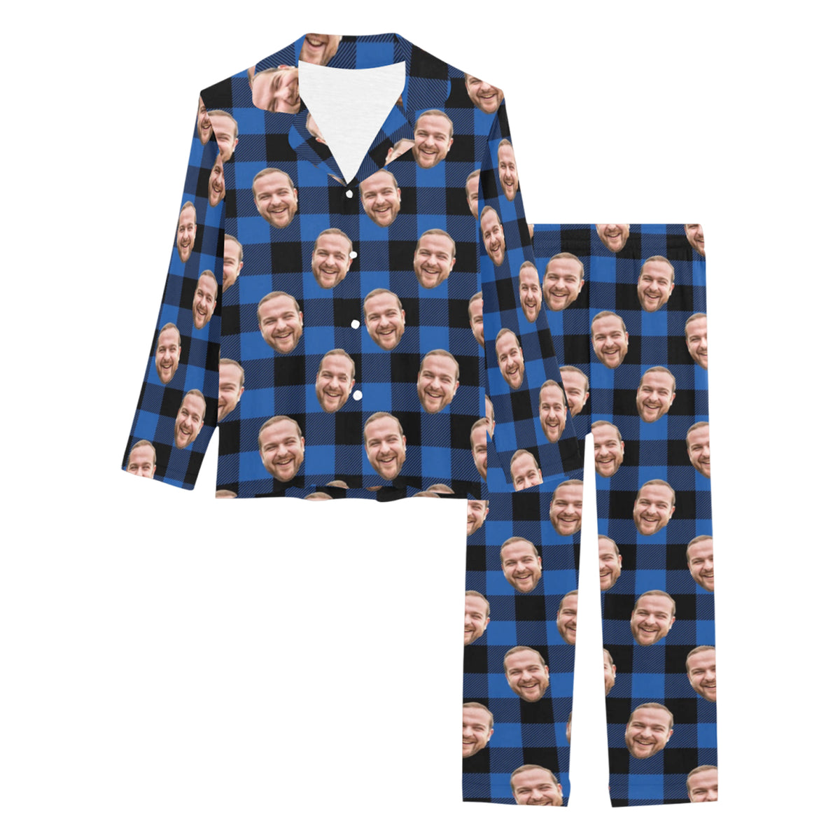 Custom Face Christams Pajamas | Personalized Women's Long Pajama Set Christmas Gift