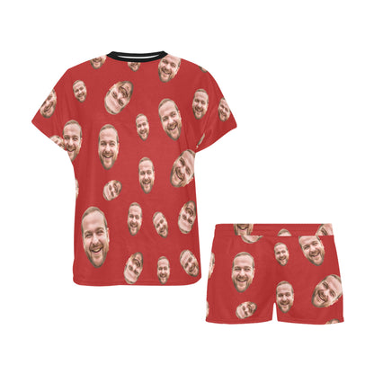 Custom Face Multi-Color Pajamas | Personalized Women's Short Pajama Set Birthday Gift