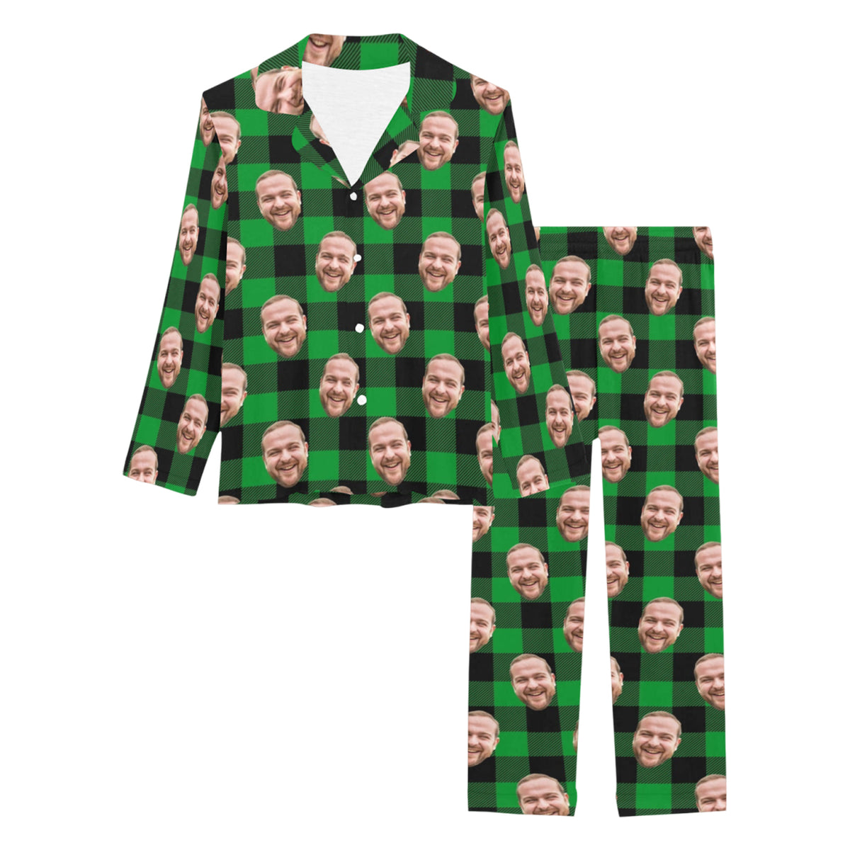 Custom Face Christams Pajamas | Personalized Women's Long Pajama Set Christmas Gift