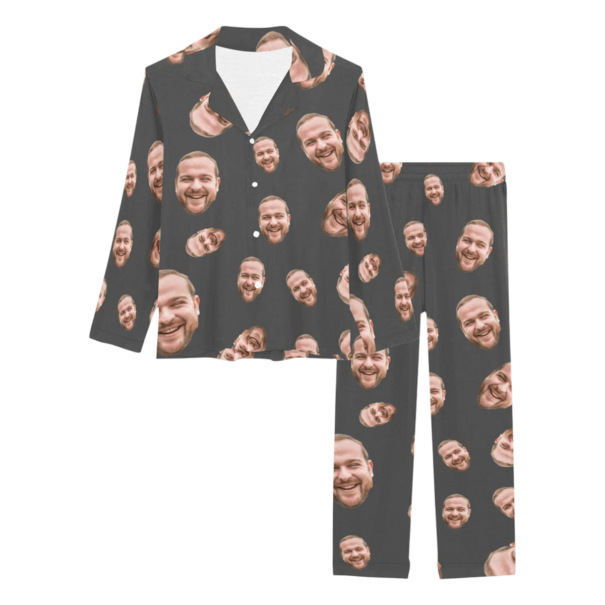 Custom Face Multi-Color Pajamas | Personalized Women's Long Pajama Set Party Gift