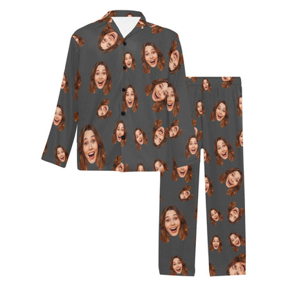 Custom Face Multi-Color Pajamas | Personalized Men's Long Pajama Set Birthday Party Gift