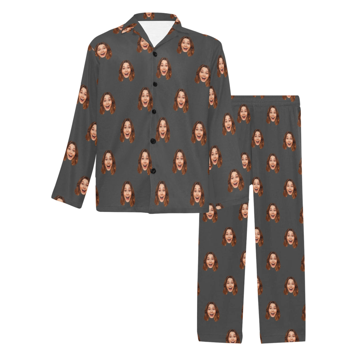Custom Husband/Boyfriend Face Pajamas | Personalized Men's Long Pajama Set Gift for Him