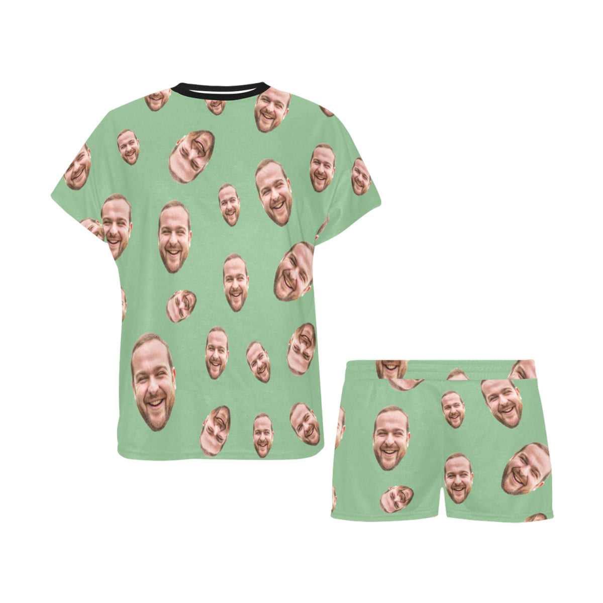 Custom Face Multi-Color Pajamas | Personalized Women's Short Pajama Set Birthday Gift