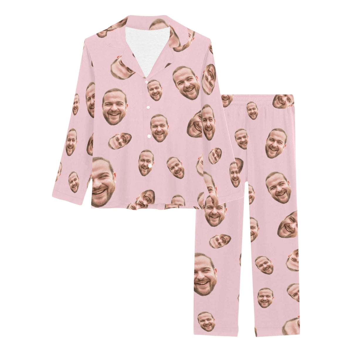 Custom Face Multi-Color Pajamas | Personalized Women's Long Pajama Set Party Gift