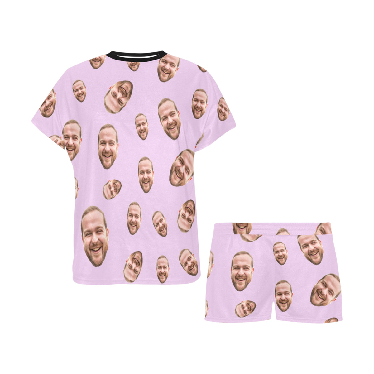 Custom Face Multi-Color Pajamas | Personalized Women's Short Pajama Set Birthday Gift