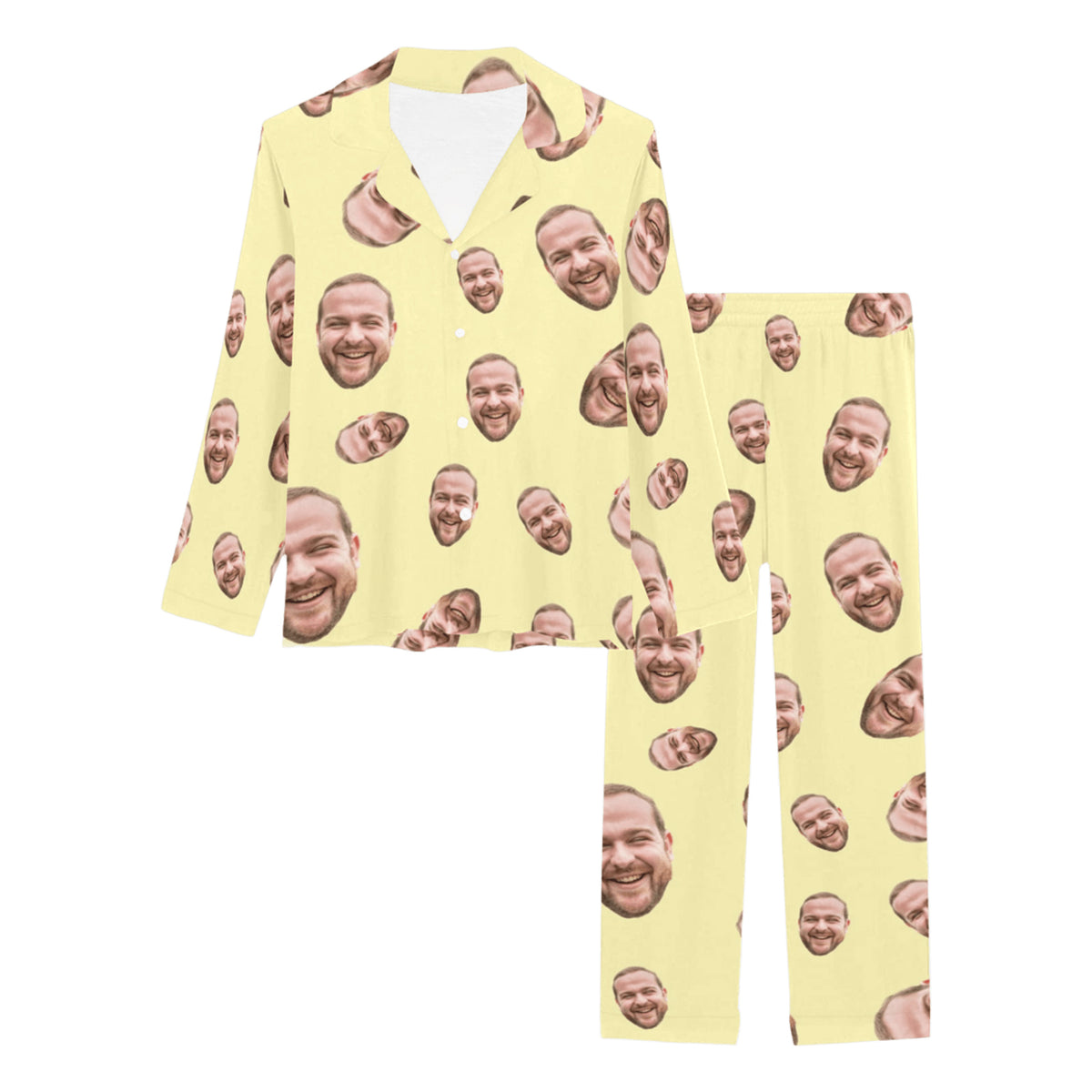 Custom Face Multi-Color Pajamas | Personalized Women's Long Pajama Set Party Gift