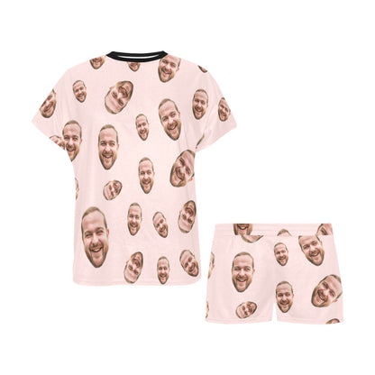 Custom Face Multi-Color Pajamas | Personalized Women's Short Pajama Set Birthday Gift
