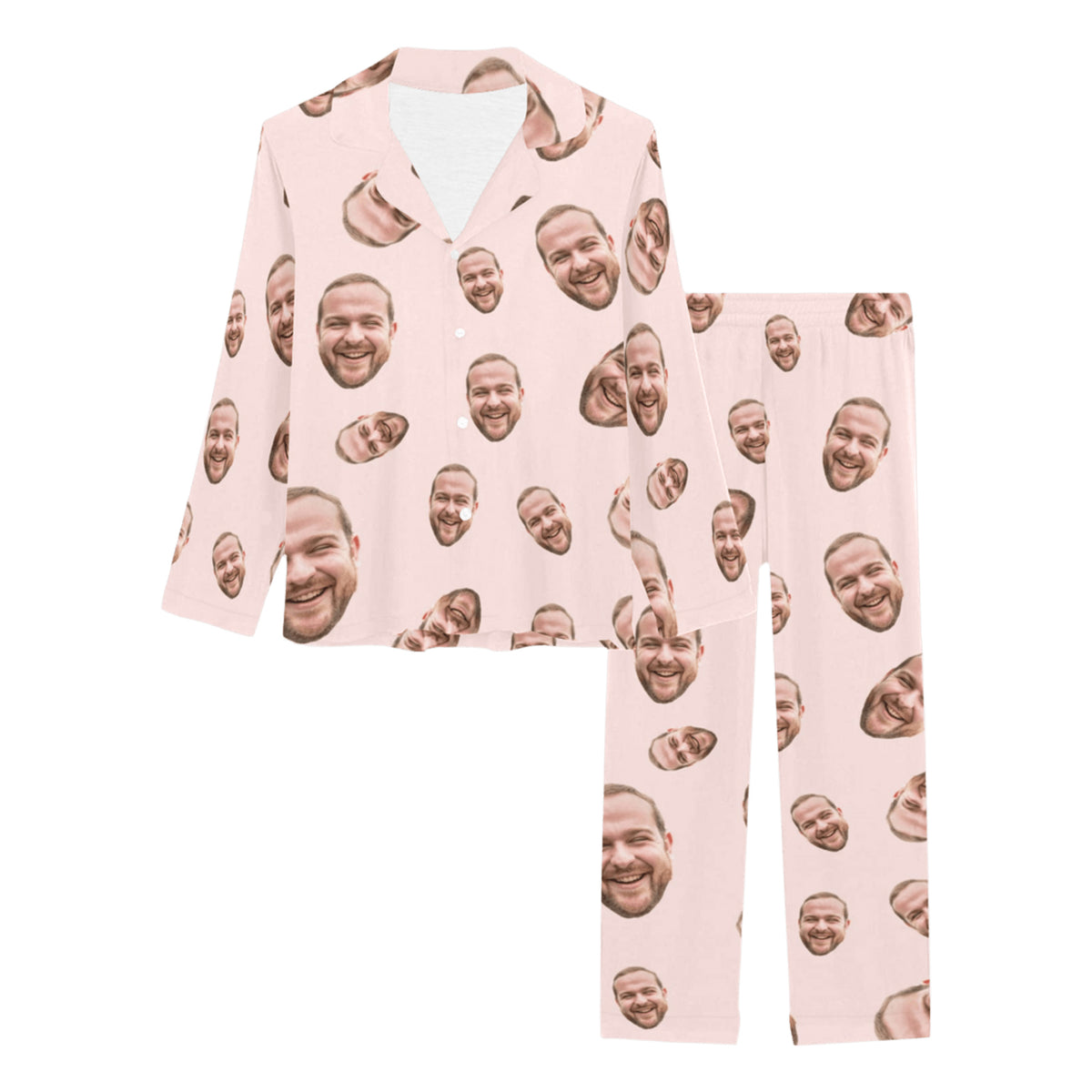 Custom Face Multi-Color Pajamas | Personalized Women's Long Pajama Set Party Gift