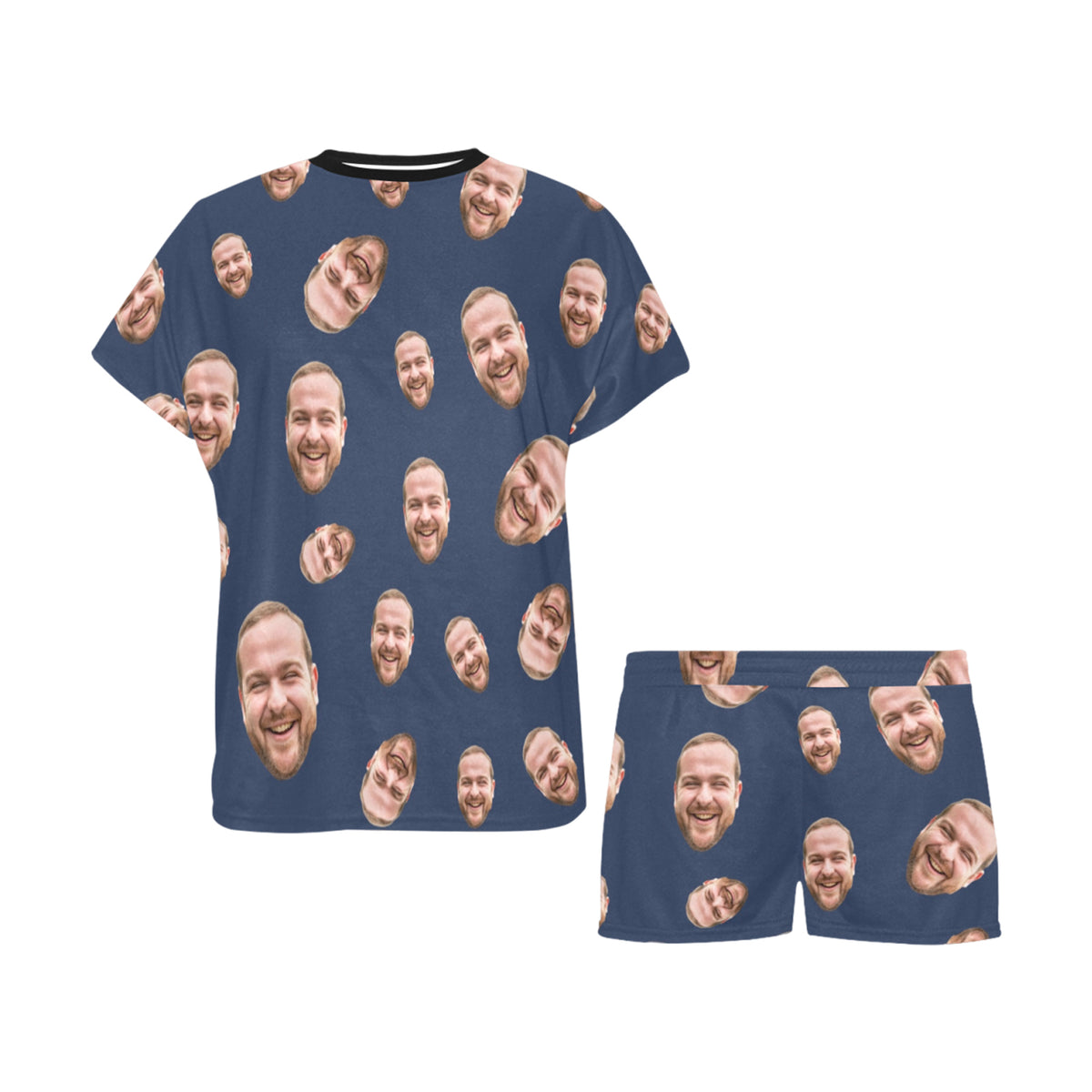 Custom Face Multi-Color Pajamas | Personalized Women's Short Pajama Set Birthday Gift