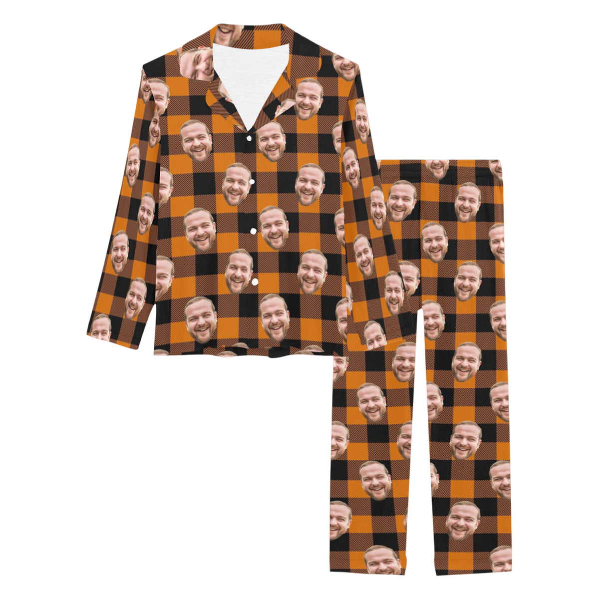 Custom Face Christams Pajamas | Personalized Women's Long Pajama Set Christmas Gift