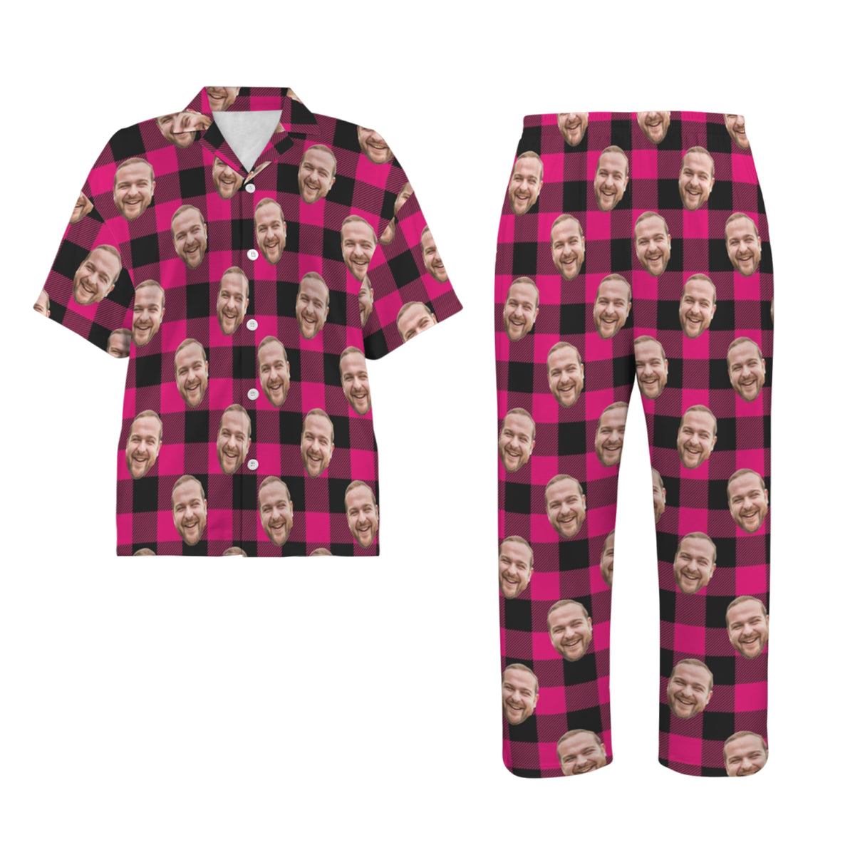 Custom Photo Christmas Pajamas | Personalized Women's V-Neck Pajama Set Christmas Gift