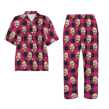 Custom Photo Christmas Pajamas | Personalized Women's V-Neck Pajama Set Christmas Gift