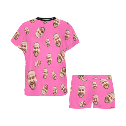 Custom Face Multi-Color Pajamas | Personalized Women's Short Pajama Set Birthday Gift
