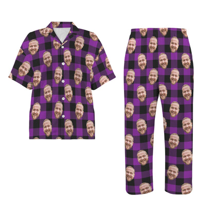 Custom Photo Christmas Pajamas | Personalized Women's V-Neck Pajama Set Christmas Gift