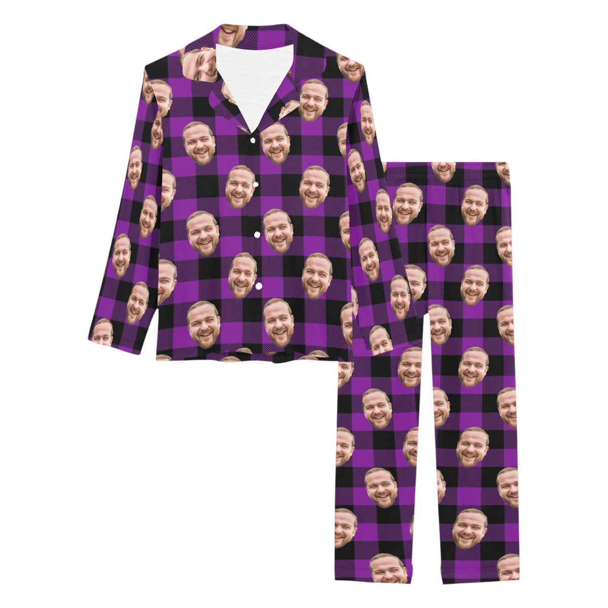 Custom Face Christams Pajamas | Personalized Women's Long Pajama Set Christmas Gift