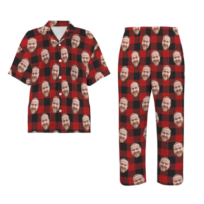 Custom Photo Christmas Pajamas | Personalized Women's V-Neck Pajama Set Christmas Gift