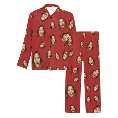 Custom Face Multi-Color Pajamas | Personalized Men's Long Pajama Set Birthday Party Gift