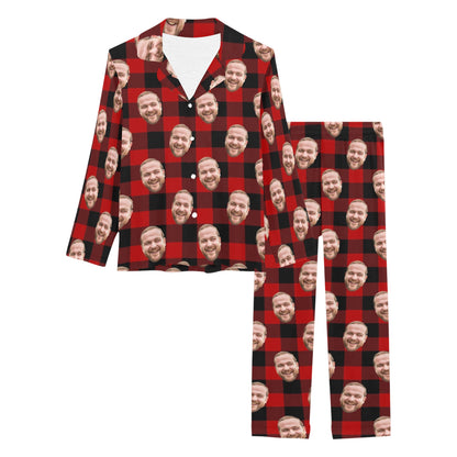 Custom Face Christams Pajamas | Personalized Women's Long Pajama Set Christmas Gift
