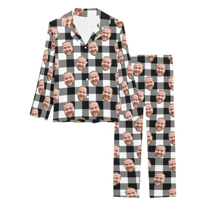 Custom Face Christams Pajamas | Personalized Women's Long Pajama Set Christmas Gift
