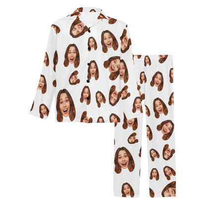 Custom Face Multi-Color Pajamas | Personalized Men's Long Pajama Set Birthday Party Gift