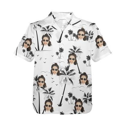 Custom Face Coconut Tree Hawaiian Shirt | Personalized Tropical Aloha Shirt Father's Day Gift