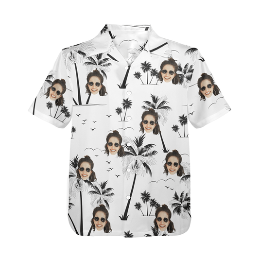 Custom Face Coconut Tree Hawaiian Shirt | Personalized Tropical Aloha Shirt Father's Day Gift