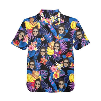 Custom Face Tropical Fruit Hawaiian Shirt | Personalized Tropical Aloha Shirt Bachelor Party Gift