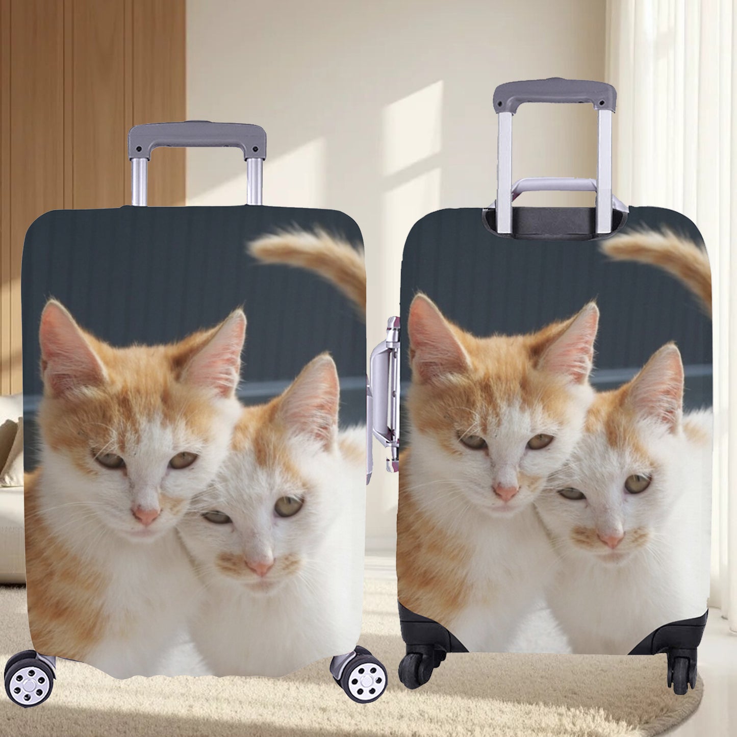 Custom Photo Funny Family Dog Cat Pet Face Luggage Covers Personalized Photo Suitcase Cover
